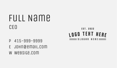 Classic Business Wordmark Business Card Image Preview