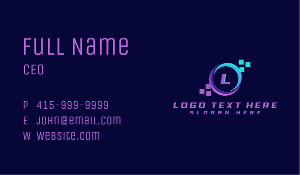 Digital Pixel Programming Business Card Design Image Preview