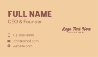 Brown Retro Funk Wordmark Business Card Image Preview