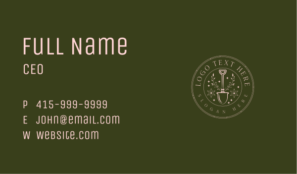 Landscaping Shovel Flower Business Card Design Image Preview