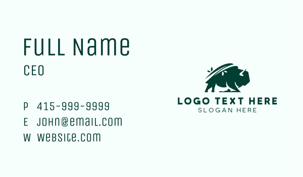 Eco Bison Wild Animal Business Card Design Image Preview