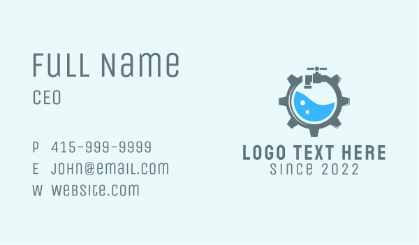 Water Plumber Gear Business Card Design Image Preview