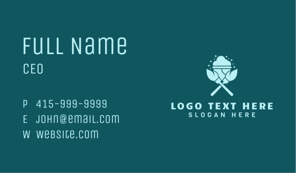 Mop & Bucket Cleaning Business Card Design Image Preview