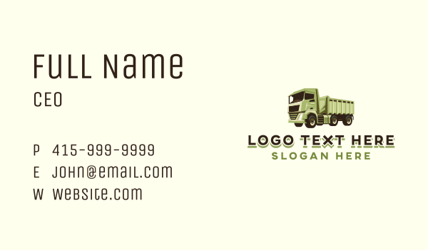 Dump Truck Vehicle Business Card Design Image Preview