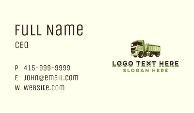 Dump Truck Vehicle Business Card Image Preview