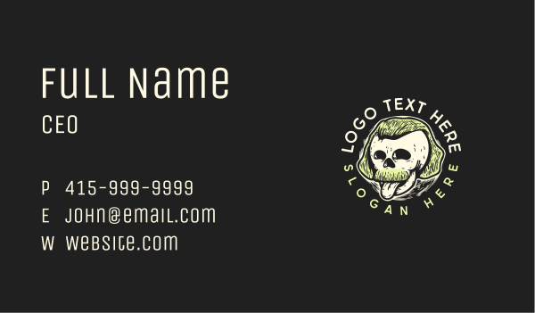 Mustache Hipster Skull Business Card Design Image Preview