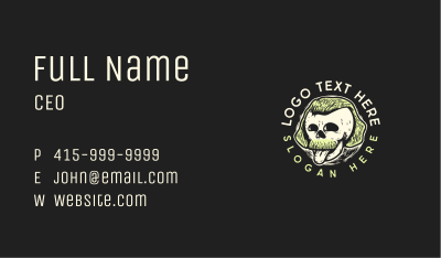 Mustache Hipster Skull Business Card Image Preview