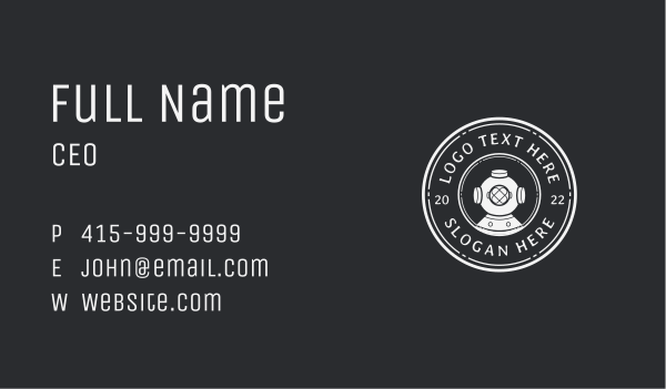 Classic Hipster Diving Business Card Design Image Preview