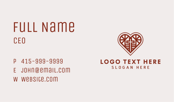 Cross Heart Charity Business Card Design Image Preview