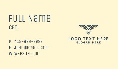 Blue Eagle Letter R  Business Card Image Preview