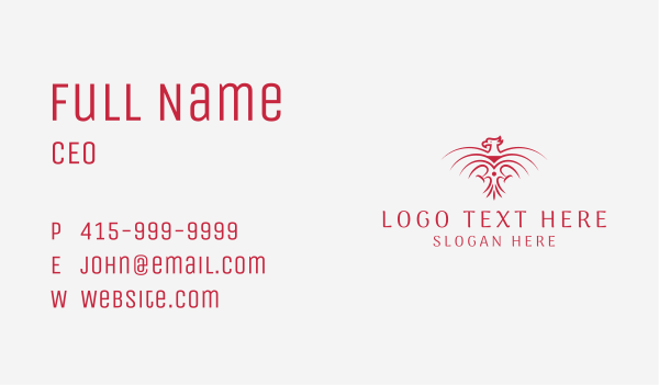 Sharp Red Bird  Business Card Design Image Preview