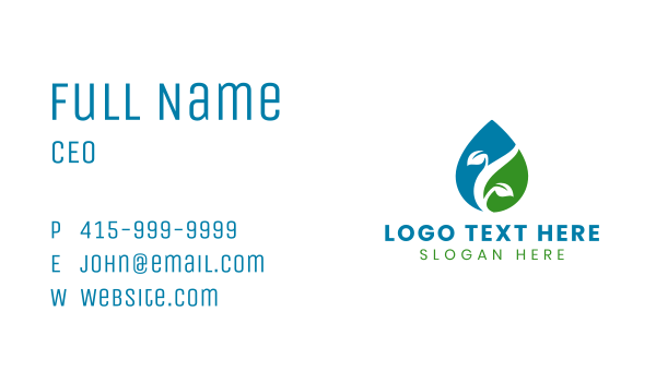 Natural Plant Droplet Business Card Design Image Preview