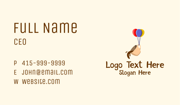 Coffee Cup Balloon Business Card Design Image Preview