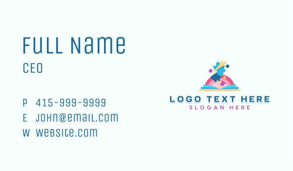 Puzzle Educational Learning  Business Card Design Image Preview