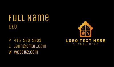 Orange Home Construction Business Card Image Preview