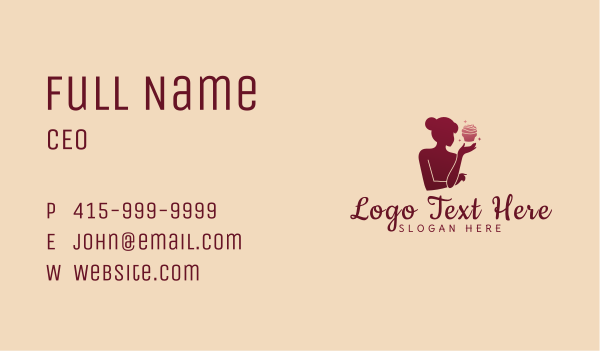 Fancy Woman Cupcake Business Card Design Image Preview