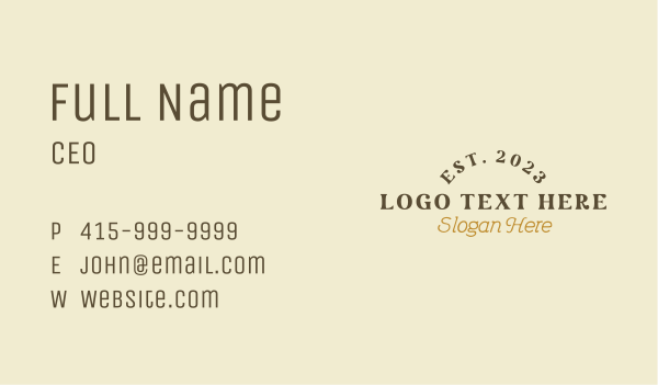 Retro Brand Wordmark Business Card Design Image Preview