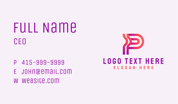 Software Programmer Letter P Business Card Design Image Preview