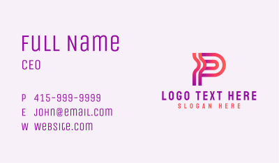 Software Programmer Letter P Business Card Image Preview