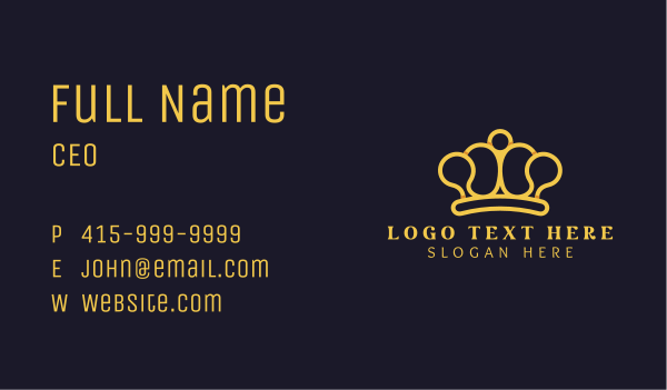 Yellow Deluxe Crown Business Card Design Image Preview
