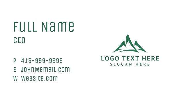 Natural Mountain Peak Business Card Design Image Preview