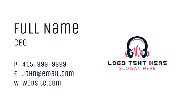 Headset Recording Studio Business Card Design Image Preview