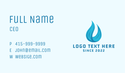 Blue Water Flame Business Card Image Preview