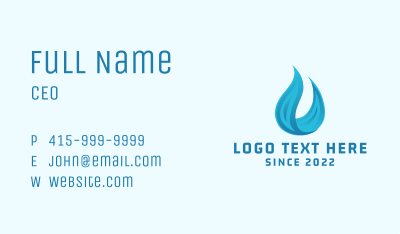 Blue Water Flame Business Card
