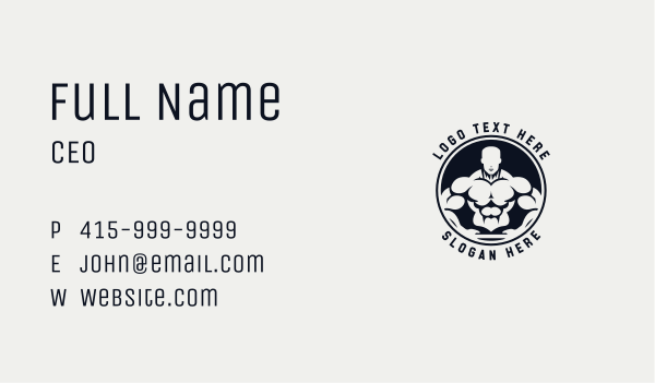 Bodybuilder Fitness Trainer Business Card Design Image Preview