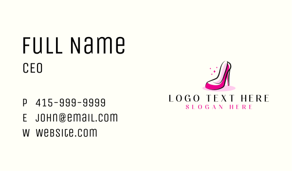 Elegant Women Shoe Business Card Design Image Preview