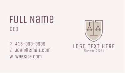Law Firm Shield Business Card