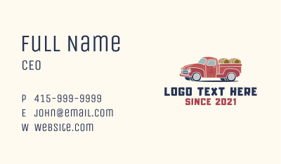 Wine Barrel Delivery Truck Business Card