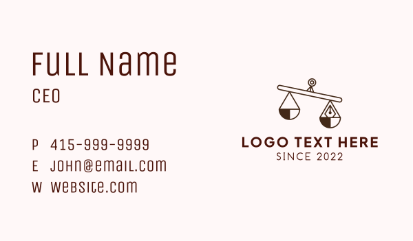 Weighing Scale Pen Business Card Design Image Preview