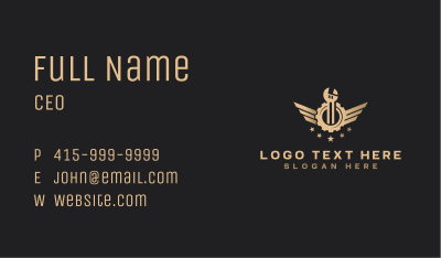 Cog Wrench Wing Business Card Image Preview