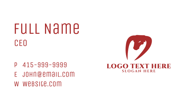 Red Buffalo Horn Business Card Design Image Preview