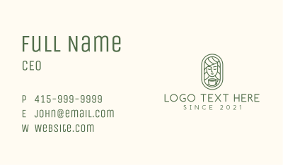 Green Woman Nature Cafe Business Card Image Preview