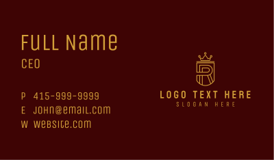 Crown Shield Letter R Business Card Image Preview