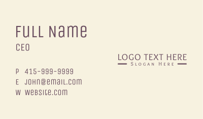Boutique Brand Wordmark Business Card Image Preview