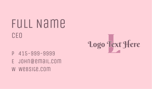 Elegant Feminine Letter Business Card Design Image Preview