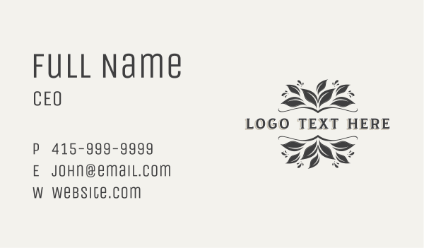 Herbal Leaf Spa Business Card Design Image Preview