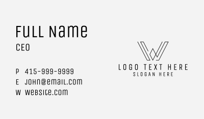 Generic Business Letter W Business Card Image Preview