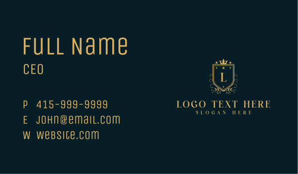 Royal Hotel Shield Business Card Design Image Preview