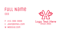 Red Winged Letter H Business Card Image Preview