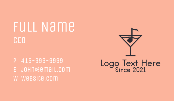 Music Bar Martini Business Card Design Image Preview