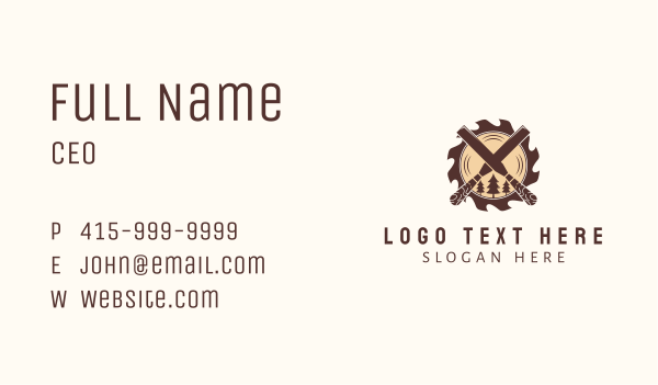 Woodcutting Chisel Lumber Business Card Design Image Preview