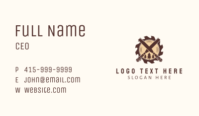 Woodcutting Chisel Lumber Business Card Image Preview