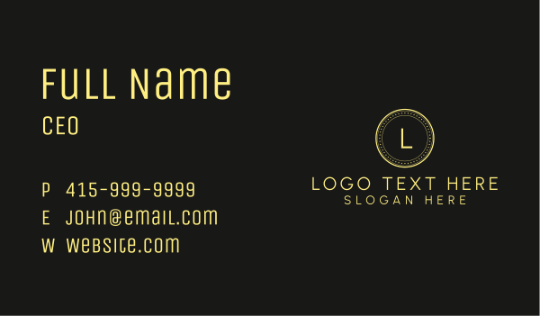 Minimalist Circle Letter Business Card Design Image Preview