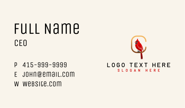 Cardinal Bird Letter C Business Card Design Image Preview