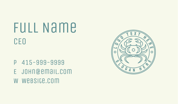 Seafood Crab Restaurant  Business Card Design