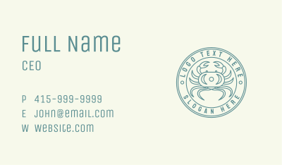 Seafood Crab Restaurant  Business Card